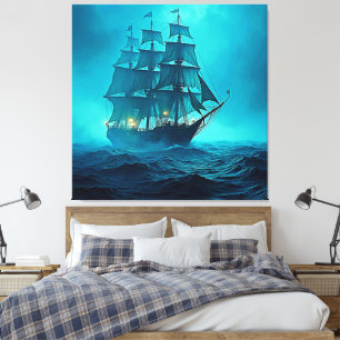 Hauntingly Beautiful Ocean Voyage Design Canvas Print