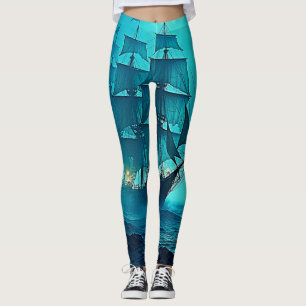 Hauntingly Beautiful Ocean Voyage Design Leggings