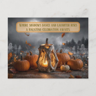 Hauntingly Celebratory Halloween Party Postcard