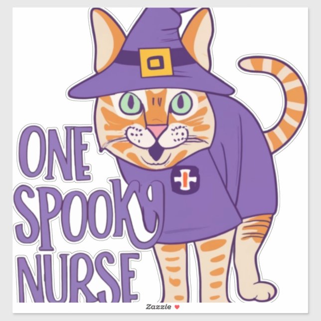 Hauntingly Cute One Spooky Nurse Cat   (Sheet)