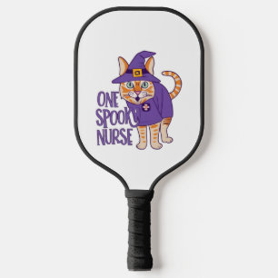Hauntingly Cute One Spooky Nurse Cat Pickleball Paddle