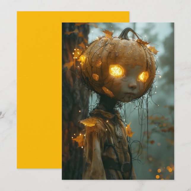 Hauntingly Pumpkin Head Invitation (Front/Back)
