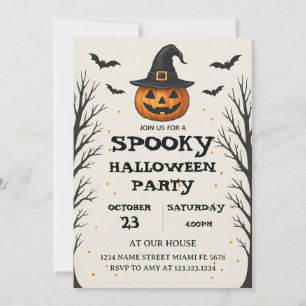 Hauntingly Spooky Halloween Party Invitation Card