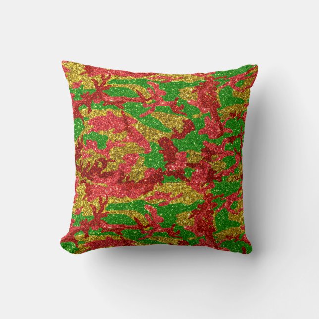 Haus Of Camo Gold Xmas Pattern Cushion (Front)
