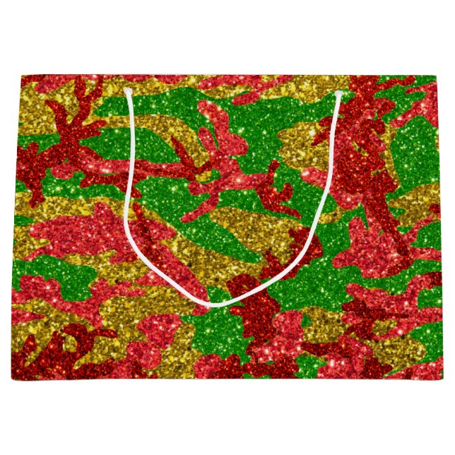 Haus Of Camo Gold Xmas Pattern Large Gift Bag (Front)
