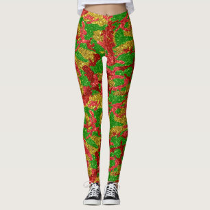Haus Of Camo Gold Xmas Pattern Leggings