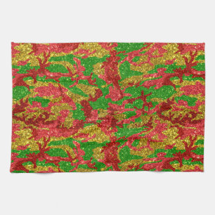 Haus Of Camo Gold Xmas Pattern Tea Towel