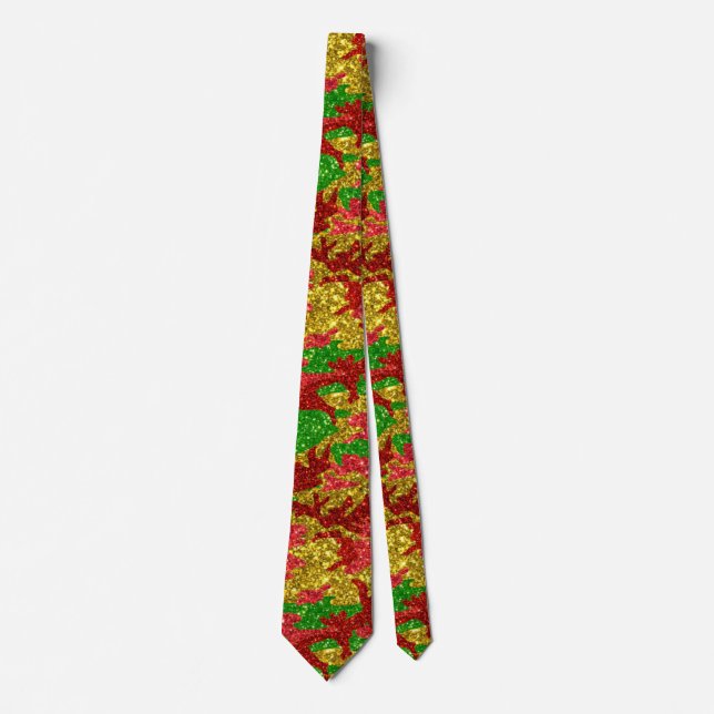 Haus Of Camo Gold Xmas Pattern Tie (Front)