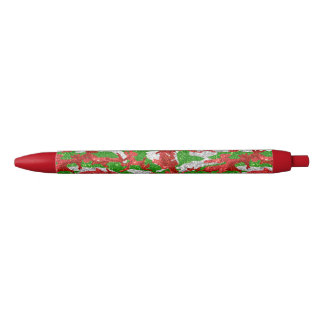 Haus Of Camo Silver Xmas Pattern Black Ink Pen