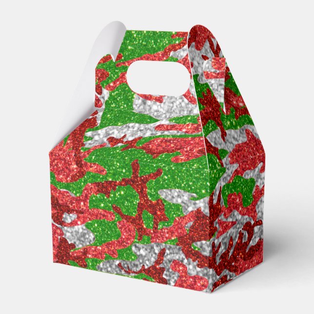 Haus Of Camo Silver Xmas Pattern Favour Box (Front Side)