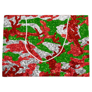 Haus Of Camo Silver Xmas Pattern Large Gift Bag