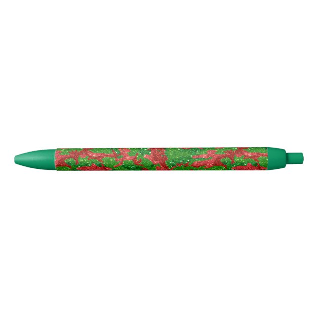 Haus Of Camo Xmas Glitter Camouflage Black Ink Pen (Front)