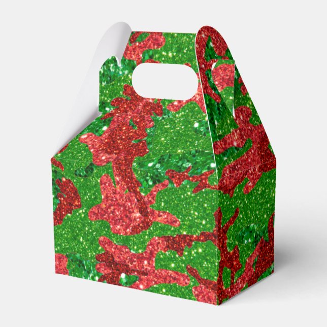 Haus Of Camo Xmas Glitter Camouflage Favour Box (Front Side)