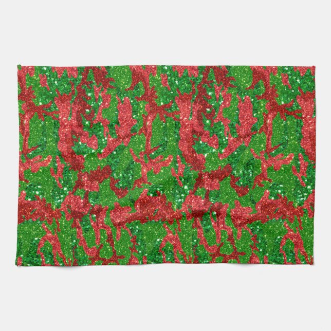 Haus Of Camo Xmas Glitter Camouflage Tea Towel (Horizontal)