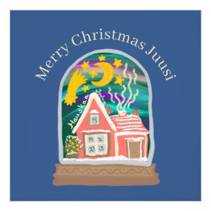Hauskaa Joulua Merry Christmas Finnish cabin Photo Print