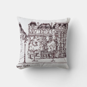 Haussmann Architecture Champs Elysees, Paris Cushion