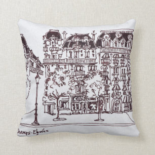 Haussmann Architecture   Champs Elysees, Paris Cushion
