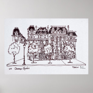 Haussmann Architecture Champs Elysees, Paris Poster