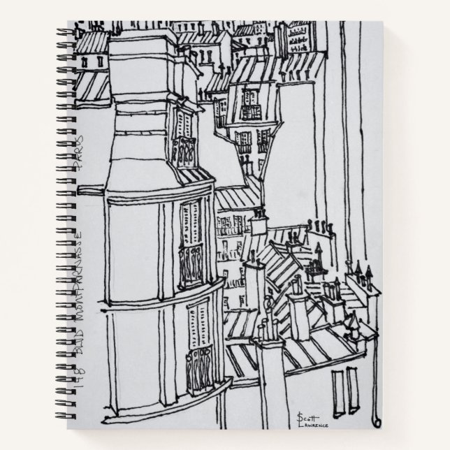 Haussmann Style Roofs | Paris, France Notebook (Front)