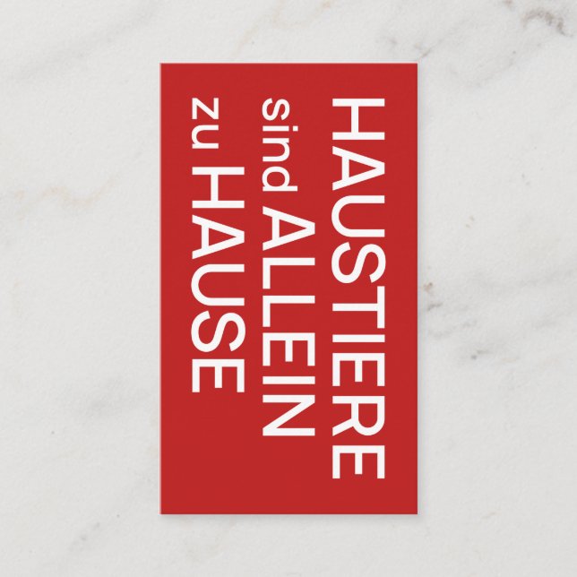Haustiere zu Hause Business Card (Front)