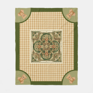Haut Houndstooth, Fleece Blanket
