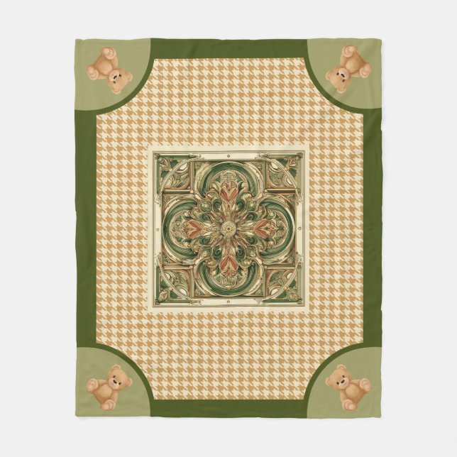 Haut Houndstooth, Fleece Blanket (Front)