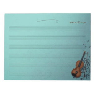 Haute Bohème Turquoose Violin Music Manuscript Notepad