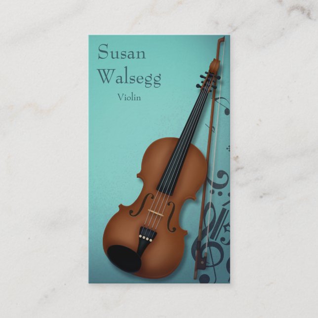 Haute Bohème Violinost Turquoise Business Card (Front)