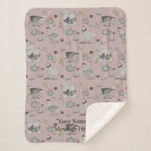 Haute Couture Chicken print Sherpa Blanket