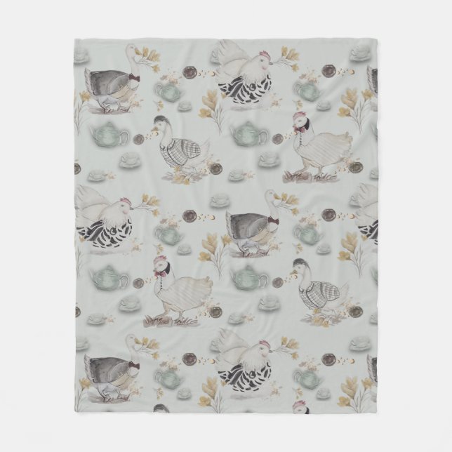 Haute Couture Ducks & Chicken Baby  Fleece Blanket (Front)