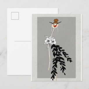 Haute Couture Fashion Illustration Art Postcard
