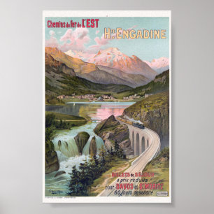 Haute Engadine Switzerland Vintage Poster 1910