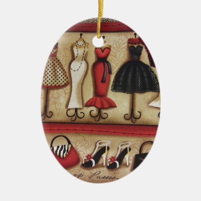 Haute Fashion Ceramic Tree Decoration (Front)