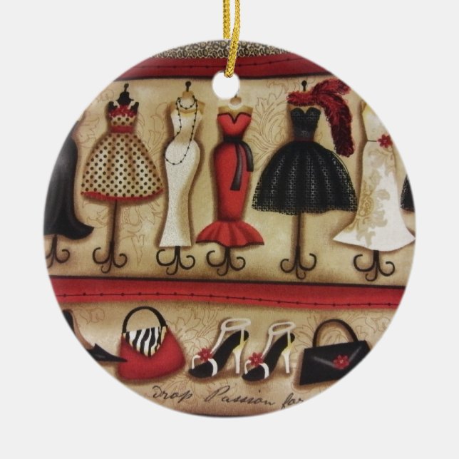 Haute Fashion Ceramic Tree Decoration (Front)
