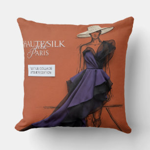 "Haute Silk Paris" Burnt Orange Cushion