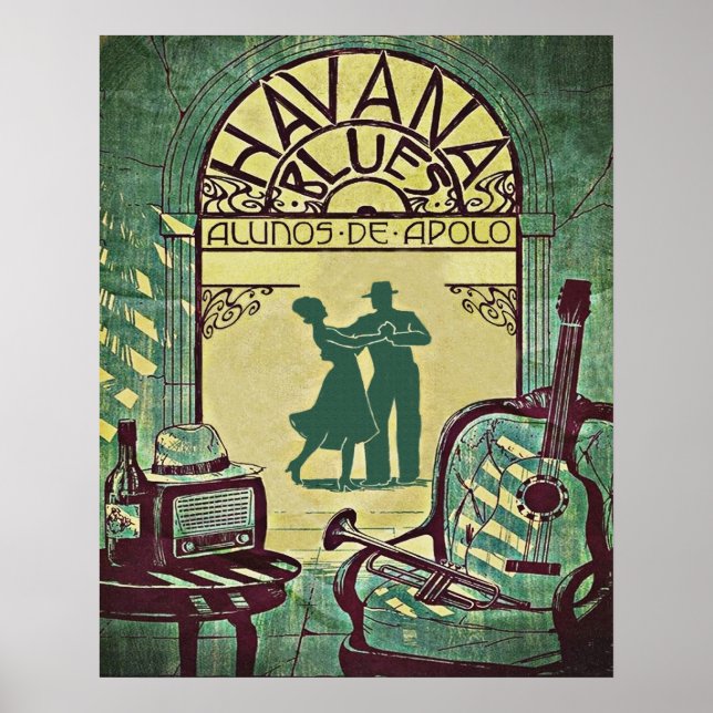 Havana Blues, dancing couple, party, vintage Poster (Front)