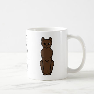 Havana Brown Cat Cartoon Coffee Mug