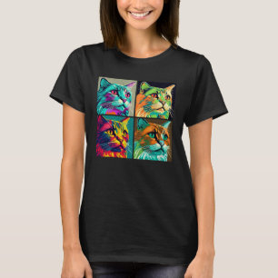 Havana Brown Cat Pop Illustration Colorful Animal T-Shirt