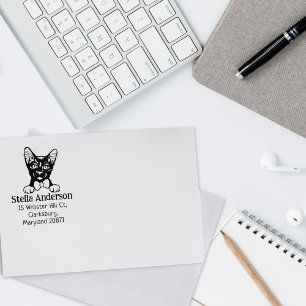 Havana Brown Cat Return Address  Rubber Stamp