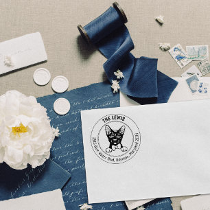 Havana Brown Cat Return Address  Rubber Stamp