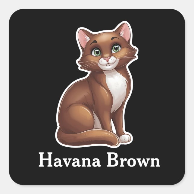 Havana Brown Square Sticker (Front)