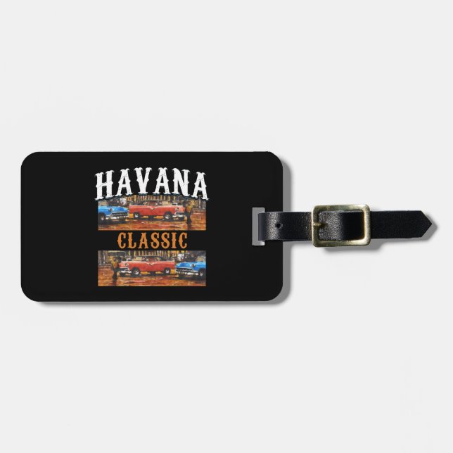Havana Classic - Cuban Vintage Car Art Luggage Tag (Front Horizontal)