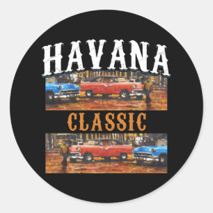 Havana Classic - Cuban Vintage Car Art Round Sticker