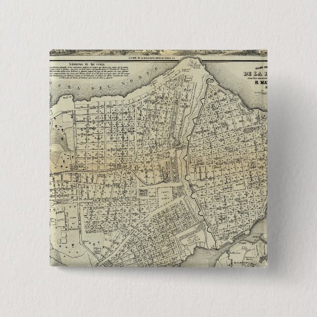 Havana, Cuba 15 Cm Square Badge (Front)