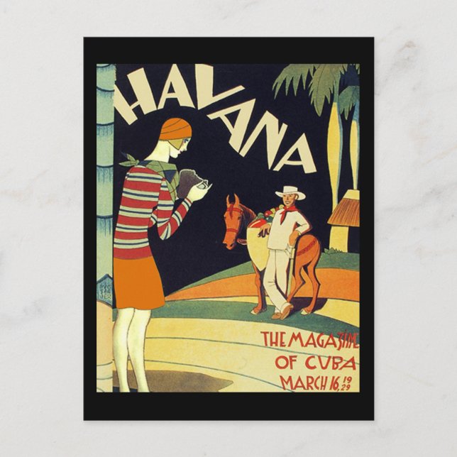 Havana Cuba Art Deco Cover Vintage travel Postcard (Front)