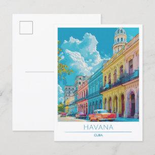 Havana Cuba Art Vintage Travel  Postcard
