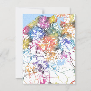 Havana Cuba City Map Postcard