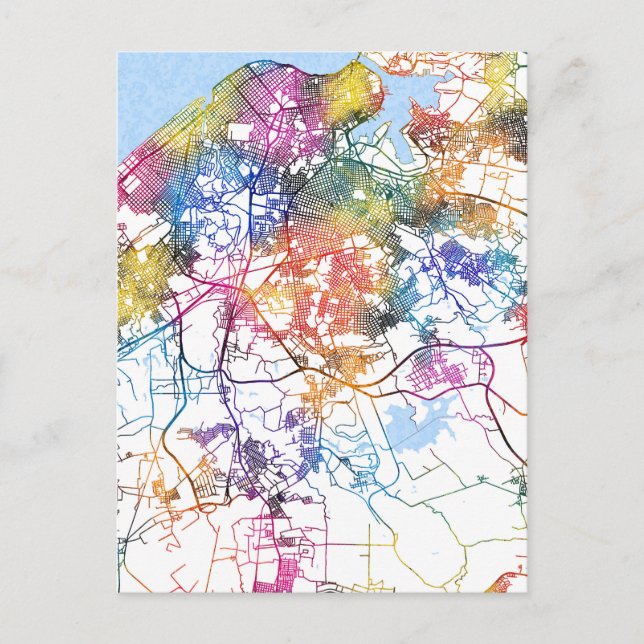 Havana Cuba City Map Postcard (Front)