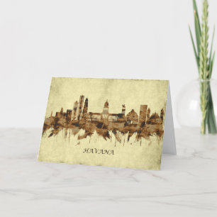 Havana Cuba Cityscape Holiday Card