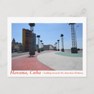 Havana Cuba facing American Embassy Postcard